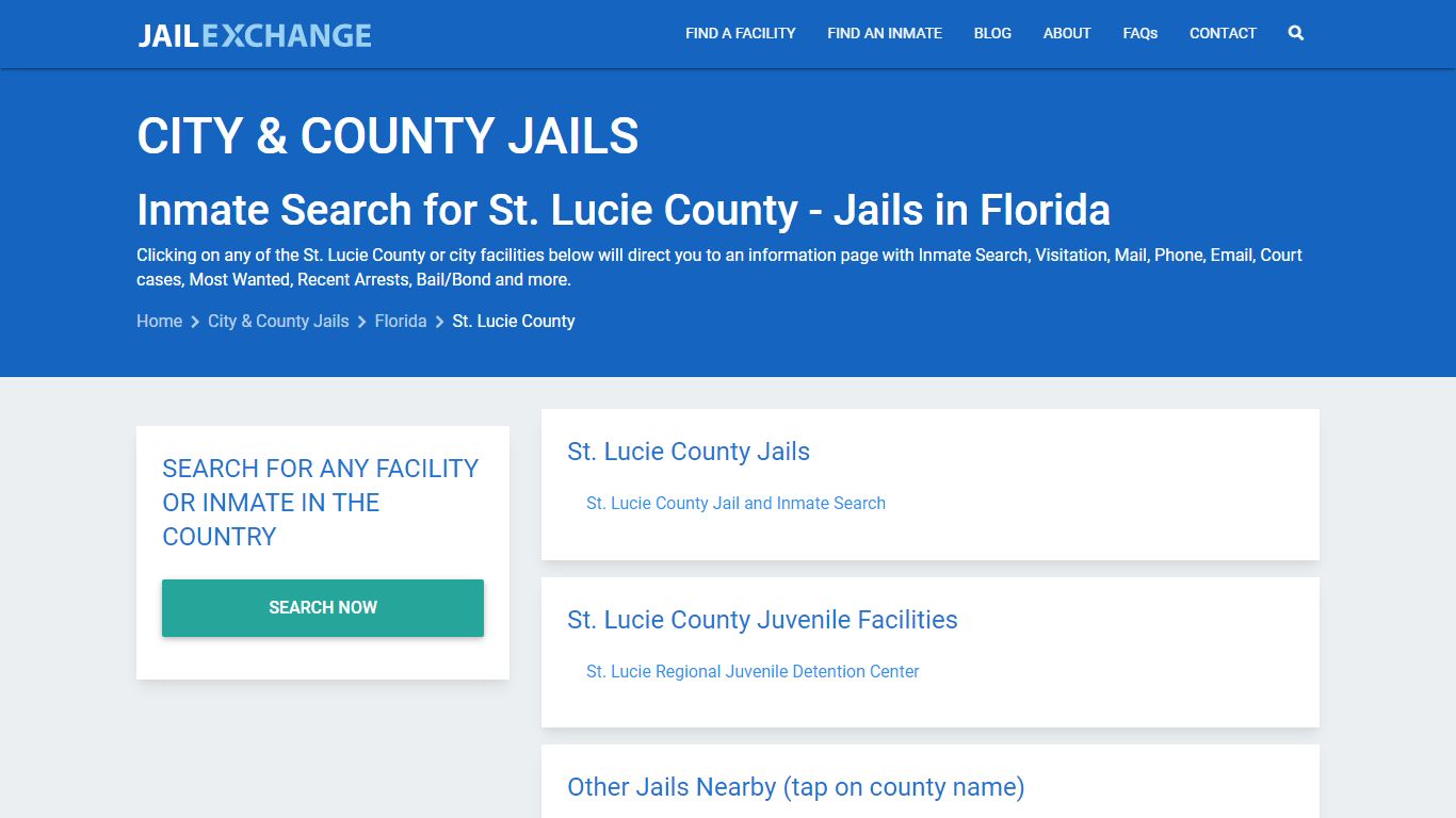 Inmate Search for St. Lucie County | Jails in Florida - Jail Exchange